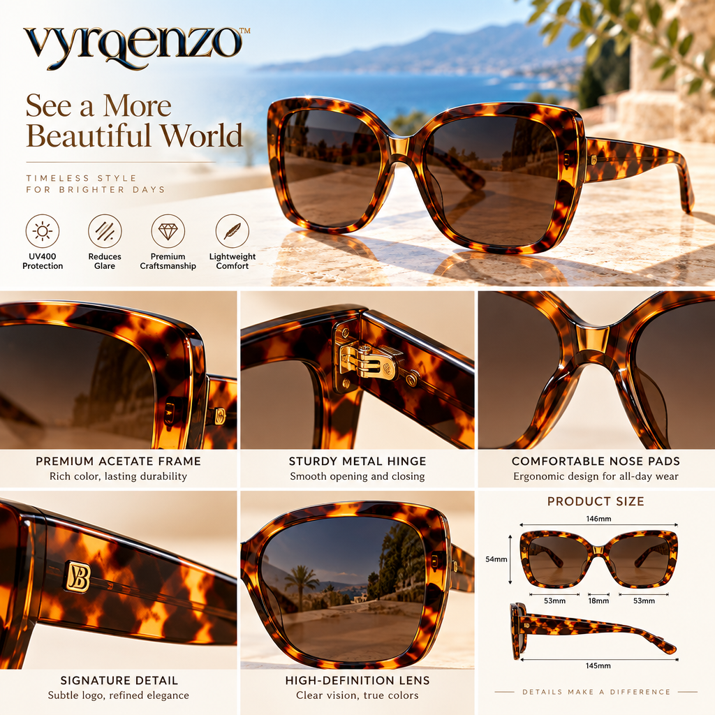 vyrqenzo™ Oversized Tortoiseshell Sunglasses image 2