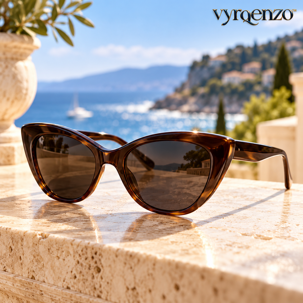vyrqenzo™ Sculpted Cat-Eye Sunglasses front view