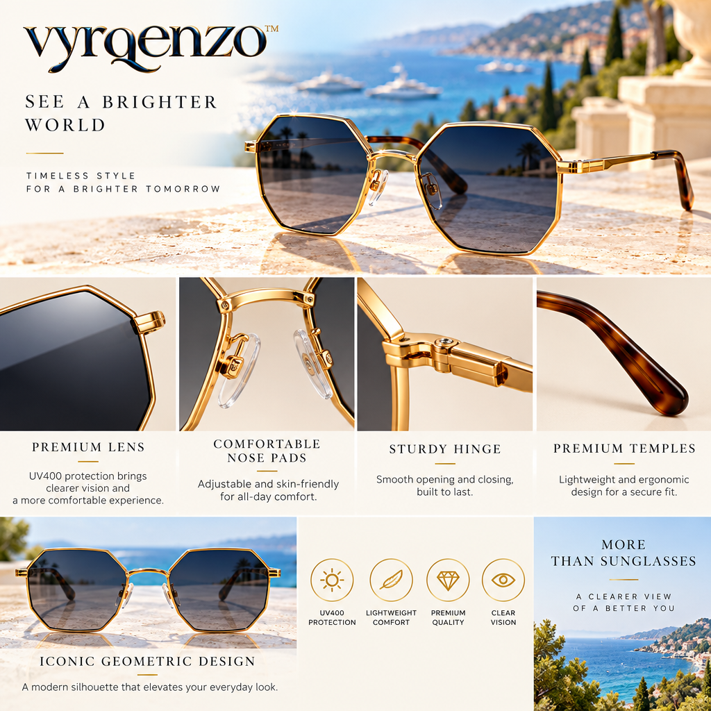 vyrqenzo™ Geometric Metal Sunglasses image 5