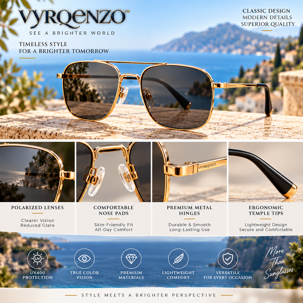 vyrqenzo™ Smoke Lens Pilot Sunglasses image 4