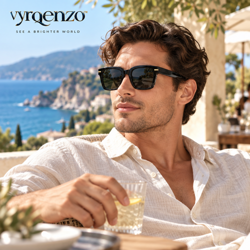 vyrqenzo™ Black Acetate Square Sunglasses image 4